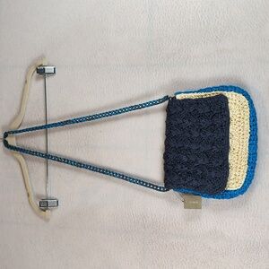 J. Crew Raffia Straw Woven Colorblock Crossbody Shoulder‎ Bag